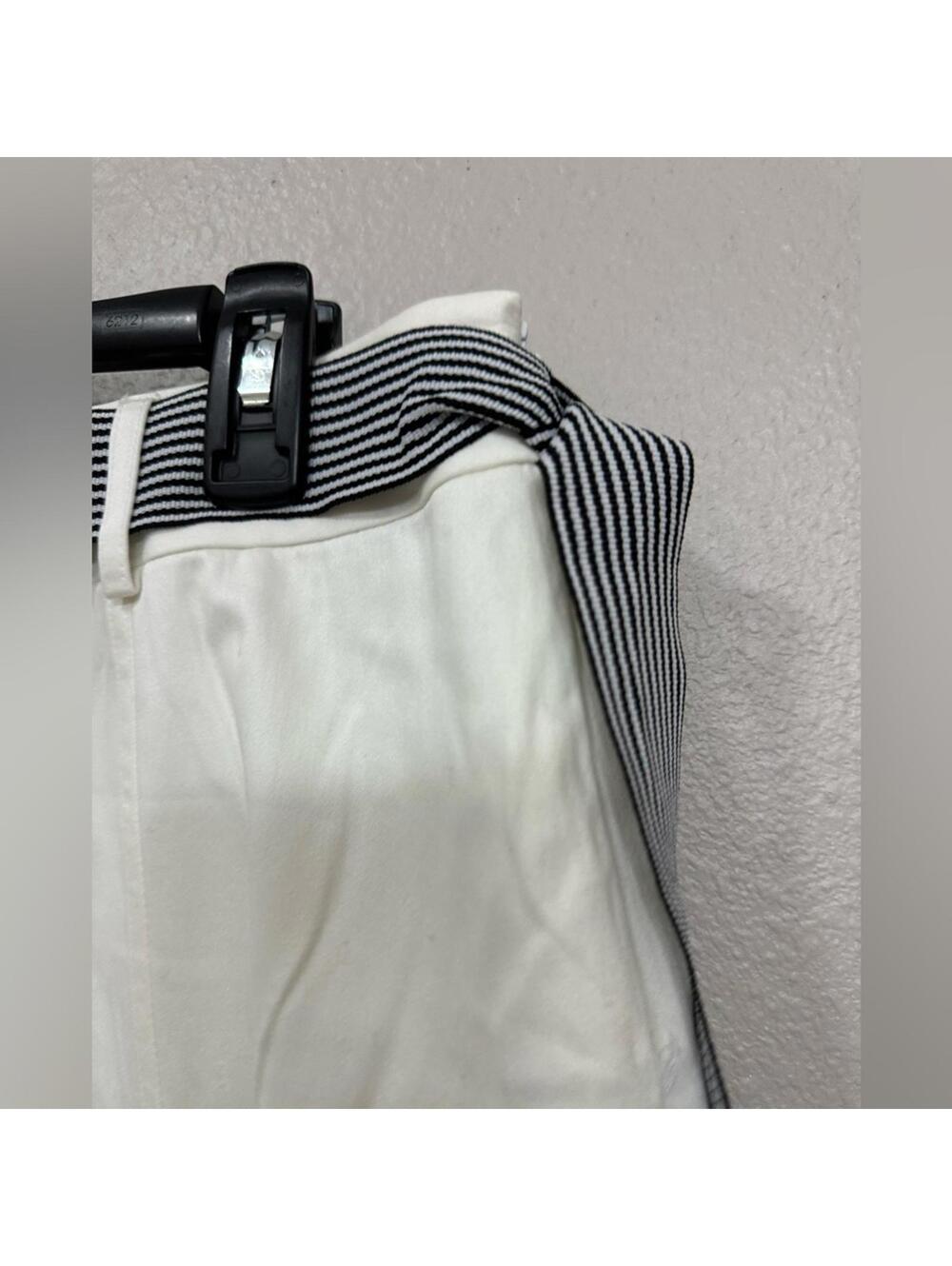 NWT Vintage Worthington Striped Belted Skirt Size 12 White Summer Nautical - Picture 3 of 5